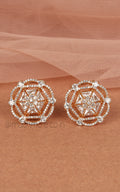 Cute Diamond Studded Gold Polish Stud Earrings