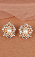 Statement Pearl And Diamonds Women Stud Earrings