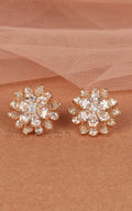 Flower Shaped Gold Polish Diamond Stud Buy Online