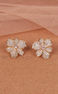 Unique Gold Polish Diamond Stud Earrings