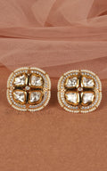 Buy Kundan With Diamonds And Pearl Stud Earrings