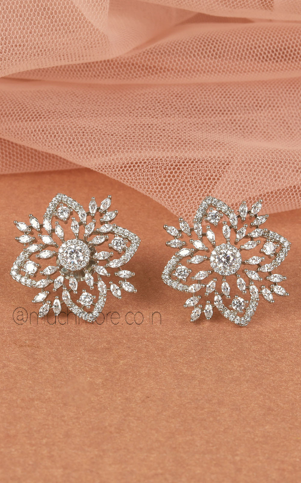 Premium Quality Diamond Studs Flower Stud Earrings