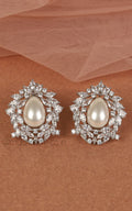 Pearl And Diamond Studded Designer Stud Earrings