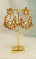 Gold Look Chandbali Style Women Earrings For Ethnic Wear