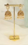 Latest Design Gold Look Light Weight Jhumki With Pearls