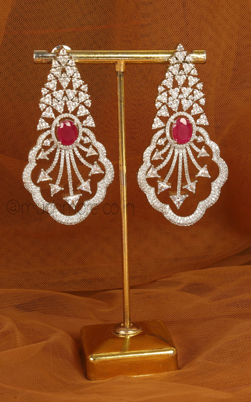 High Quality Zircon Diamond Earrings Silver Polish | Buy Online India