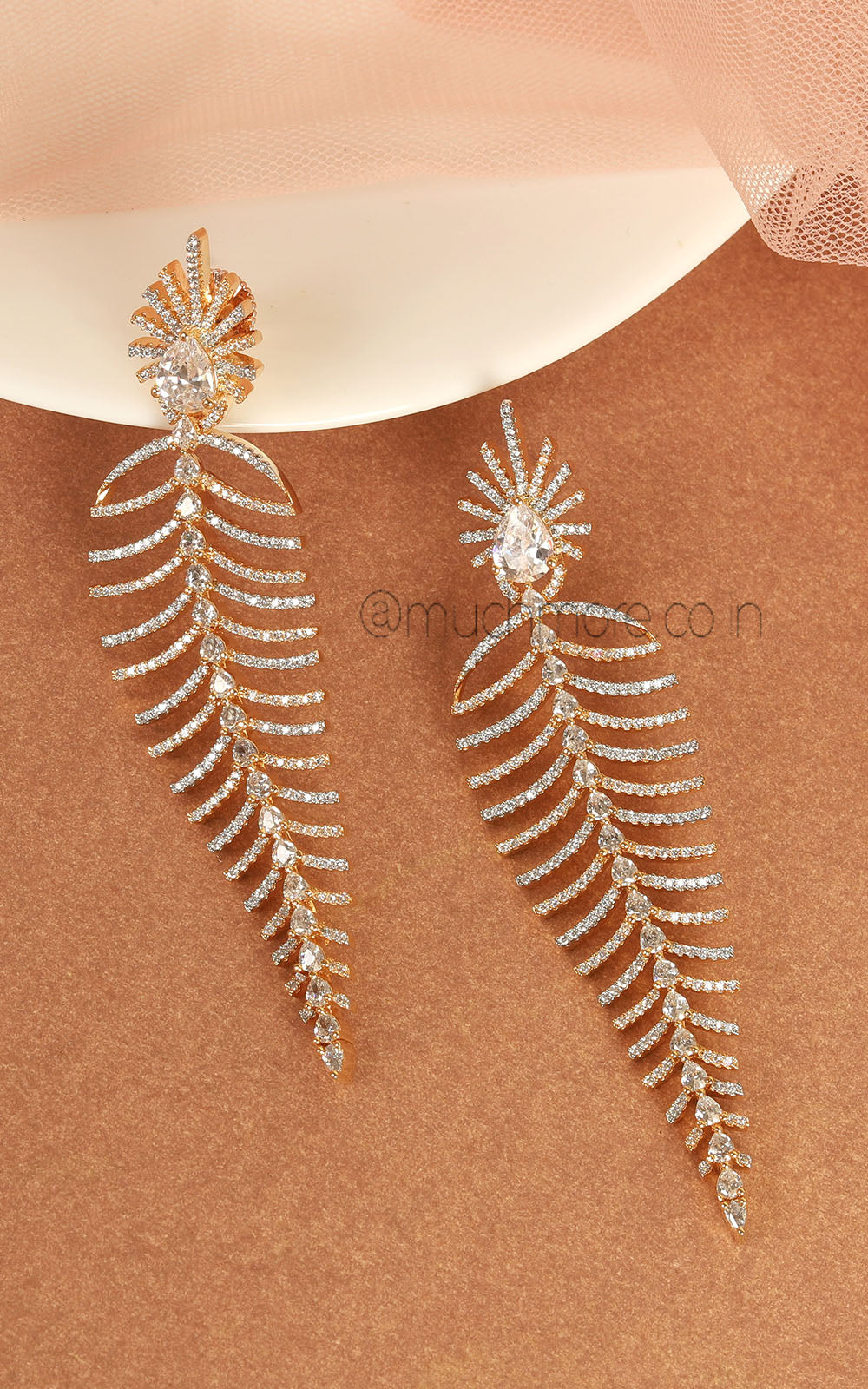 Shop Classic Zircon Stud Earrings With Gold Polish Minimal Yet Luxurious