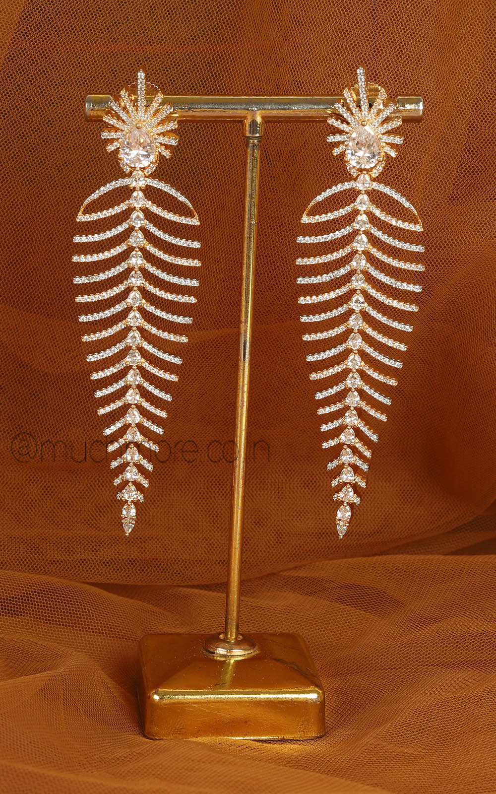 Shop Classic Zircon Stud Earrings With Gold Polish Minimal Yet Luxurious