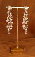 Luxurious Gold Polish Pearl Diamond Earrings Buy Online