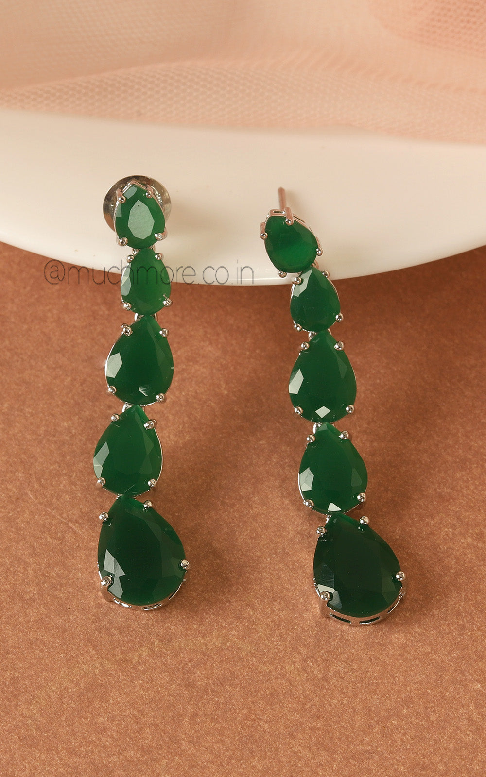 Buy High-End Zircon Earrings Silver Polish | Much More