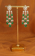 Diamond Emerald Green Sparkle With Premium Zircon Earrings