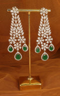 Emerald Green Drops Silver Polish High-Quality Earrings Jewellery