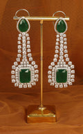 Exclusively Made With Emerald Green Diamond And Silver Polish