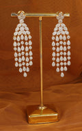 Fine Design Gold Polish Diamond Studded Earrings