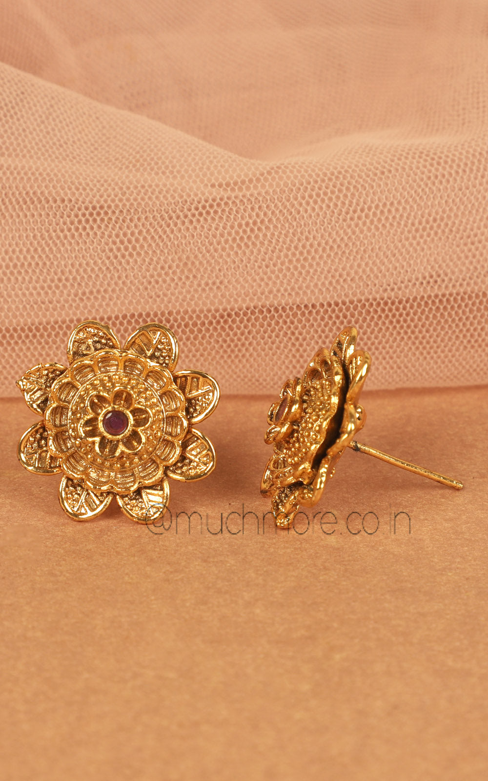 Gold Look Simple Studs For Mid Aged Ladies And Women