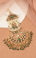 Gold Polish Kundan Pearl Passa Side Jhoomer For Bridal Look