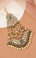 Kundan Pearl Jhoomer Emerald Green Passa For Bride