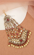 Designer Ruby Kundan Pearl Side Passa Brides & Festive Wear