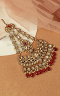Lotus Flower Inspried Ruby Droplet Kundan Gold Polish Paasa Jhoomer