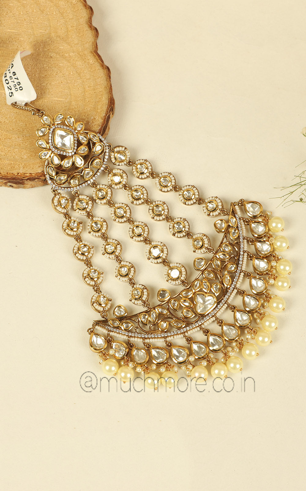 Buy Kundan With Pearl Passa Side Jhoomer For Bride