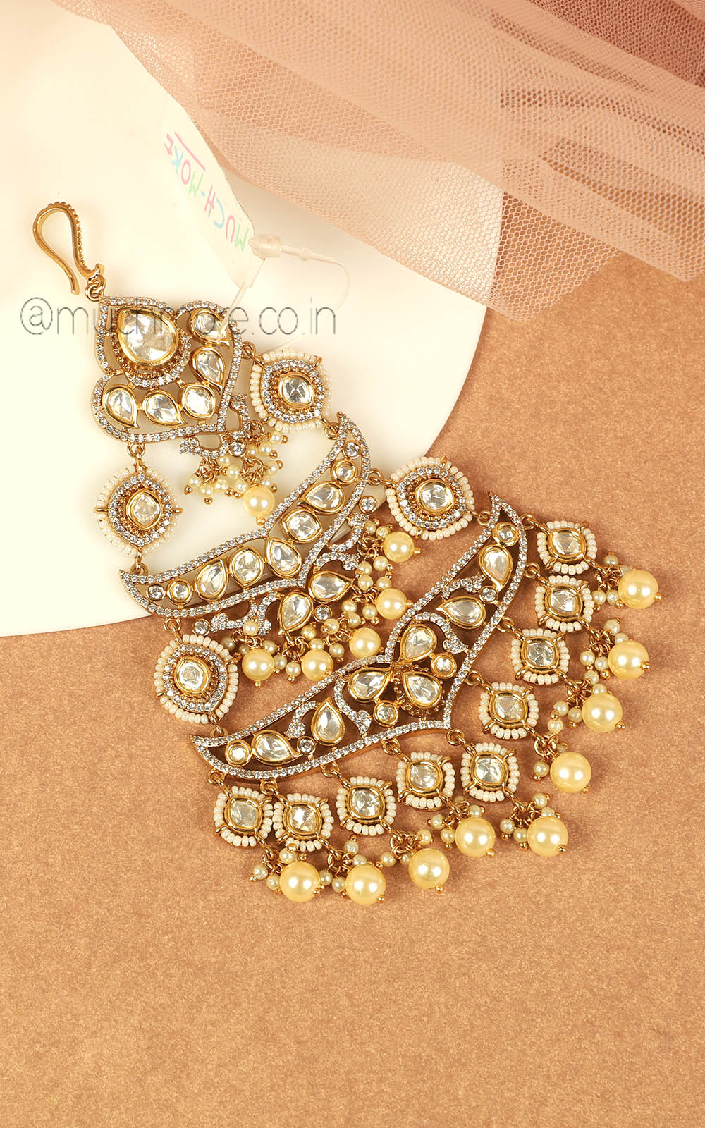 Latest Design Pearl And Kundan Beautiful Passa Jhoomer