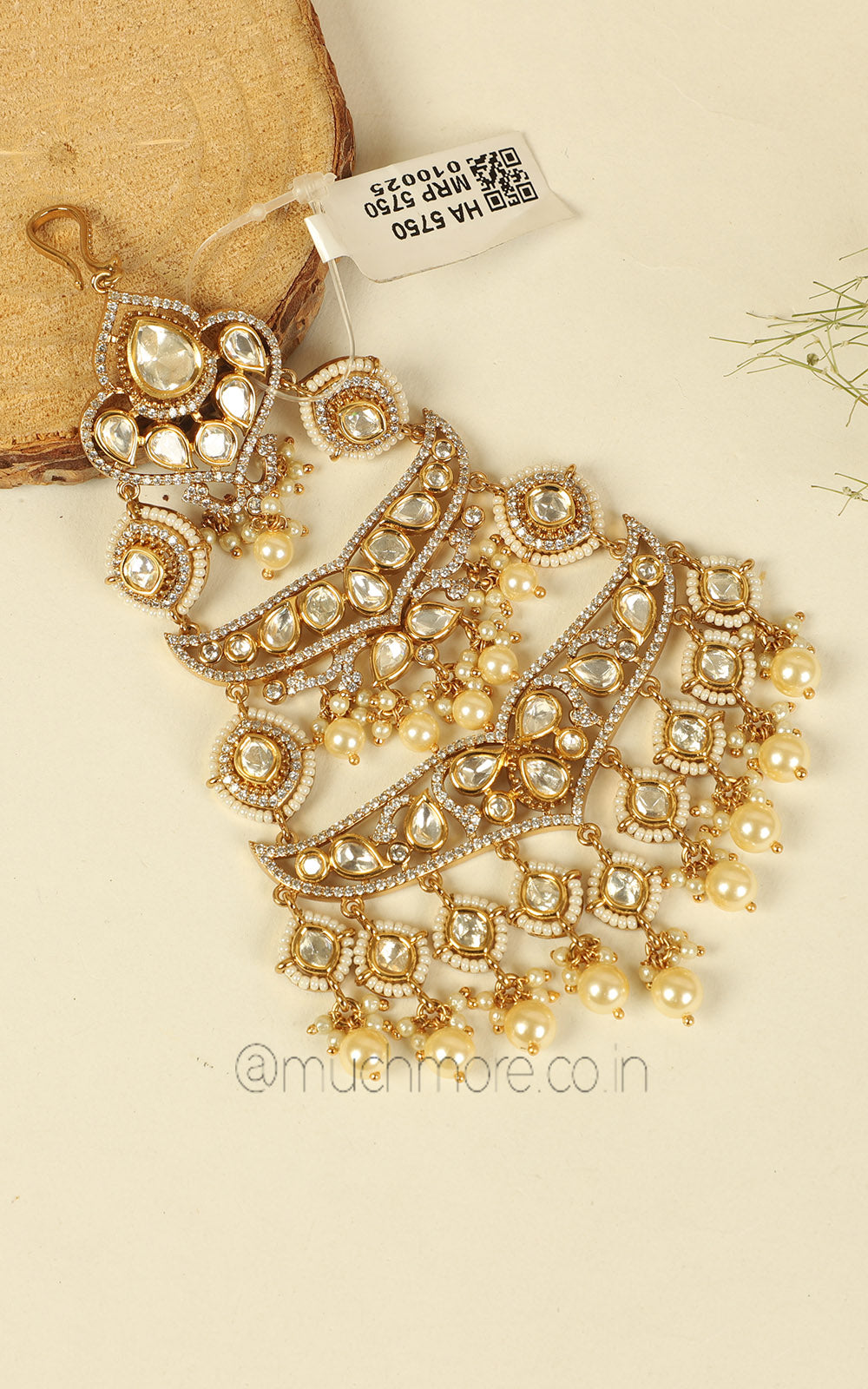Latest Design Pearl And Kundan Beautiful Passa Jhoomer