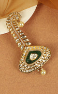 Uncut Kundan Emerald Green Kalgi For Groom's Wedding