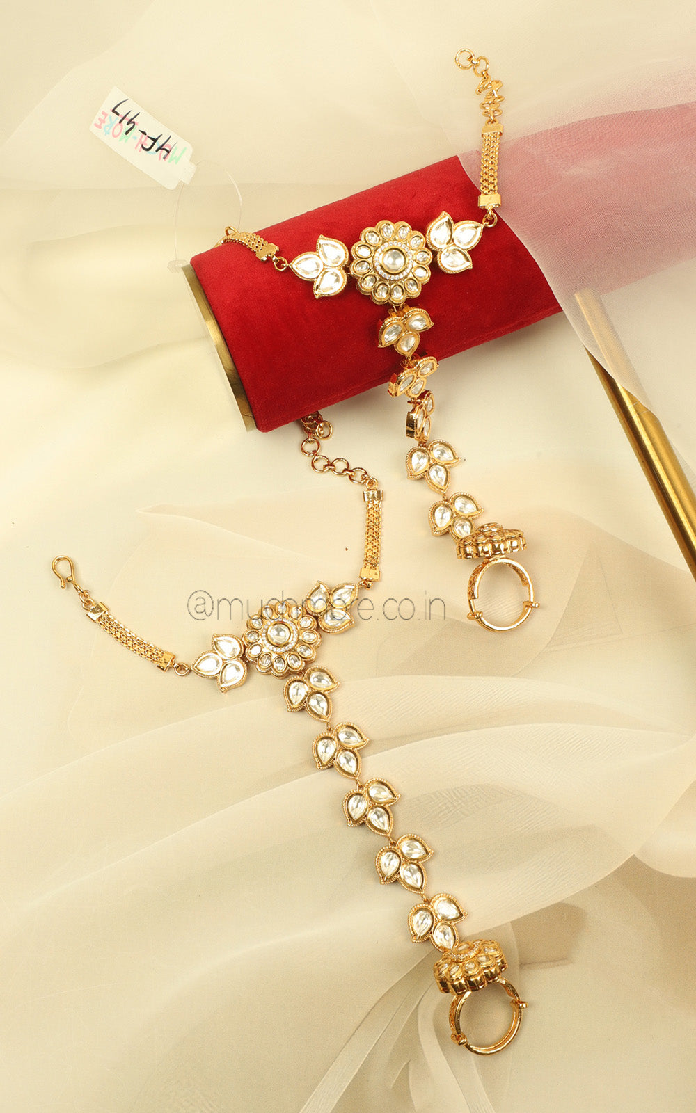 Bridal Kundan Hathphool With Gold Finish At Much More
