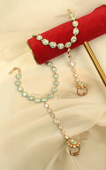 Mint Green Meenakari Sleek Hathphool For Bride To Be