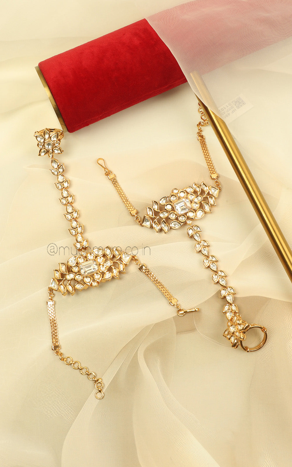 Elegant Bridal Hand Jewellery In Kundan Work Buy Online