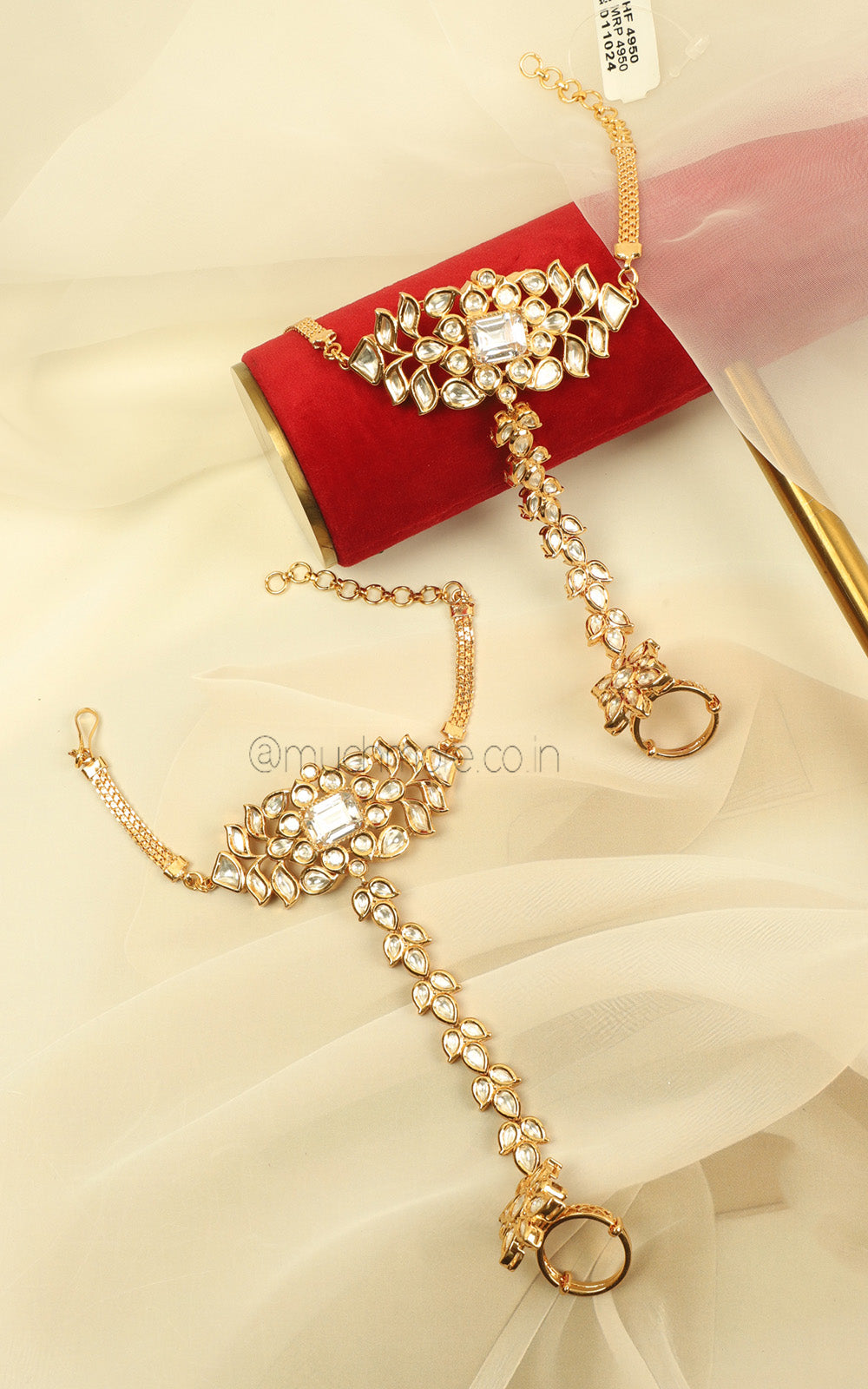 Elegant Bridal Hand Jewellery In Kundan Work Buy Online
