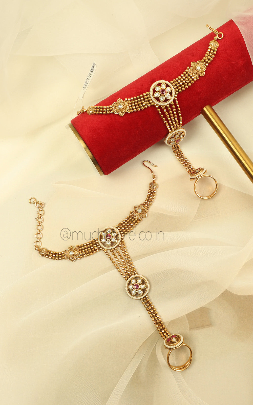 Bridal Gold Polish Hathphool For Wedding & Festive Wear
