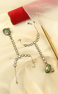 Emerald Green Kundan Polki Hathphool For Brides