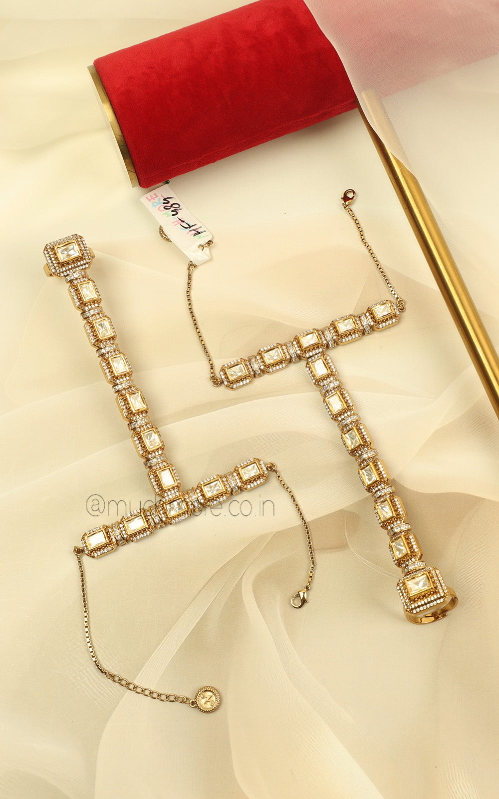 Shop Online Diamond Polki White Hathphool For Bride