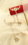 Bridal Hand Accessories With Kundan And Gold Polish HAthphool