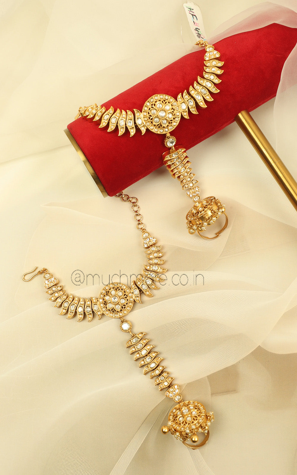 Without Color Pure Traditional Gold Look Bridal Hathphool