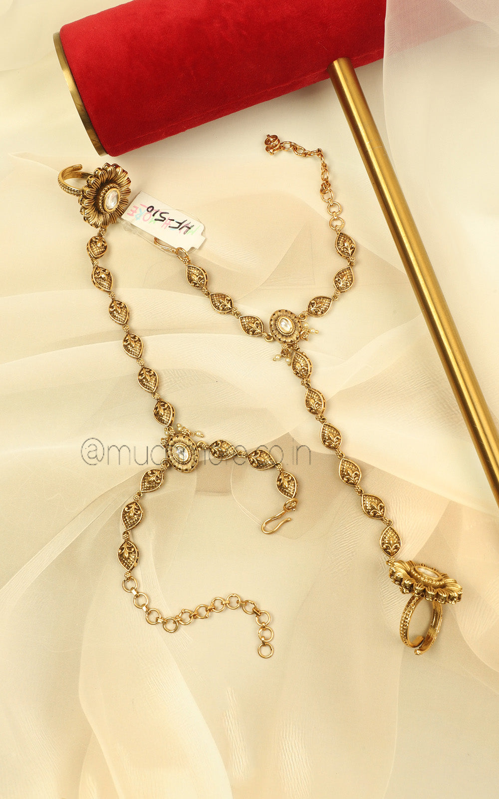 Light Thin Gold Look Hathphool For Indian Bride Wedding