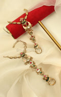 Ruby Green Color Meenakari Hathphool For Brides To Be