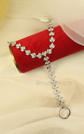 Silver Diamond Zircon Hathphool Bracelet For Women