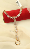 Premium Gold Zircon Diamond Hathphool For Bride To Be