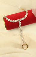 Gold Polish Diamond Hathphool Hand Accessory For Brides