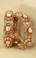 Ruby Gold Polish Polki Designer Kada Bangles Buy Online