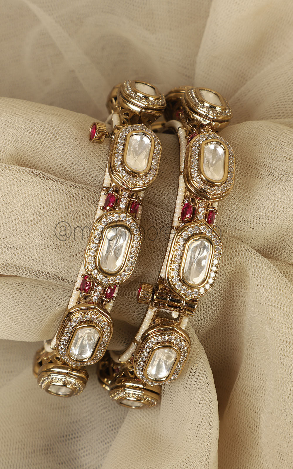 Ruby Polki With Diamond Bangles From Latest Collection