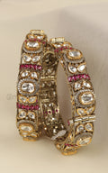 Polki Ruby With Diamond Bridal Bangles Buy At Much More