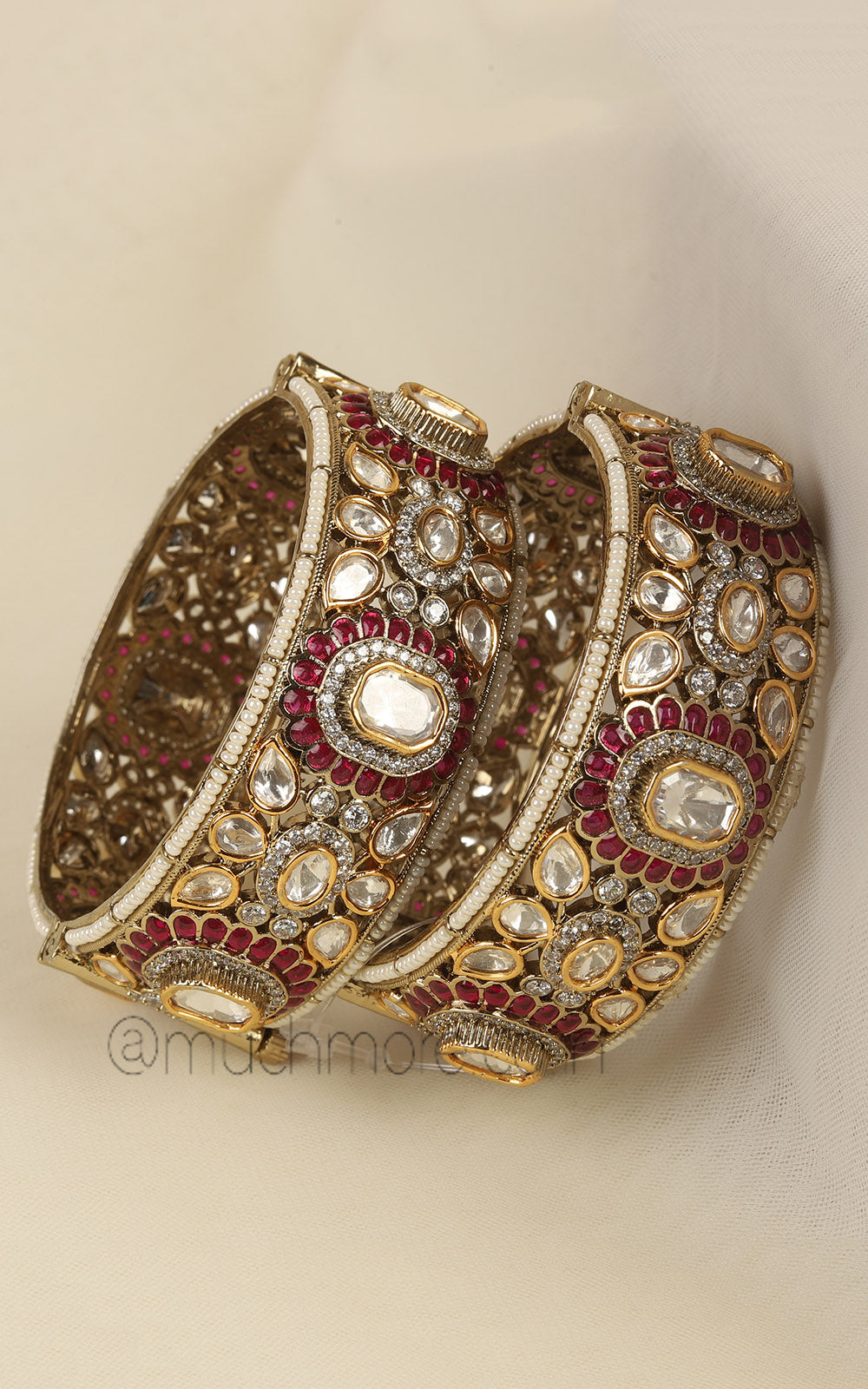 Exclusive Ruby Polki And Diamond Kangan Bangles Online