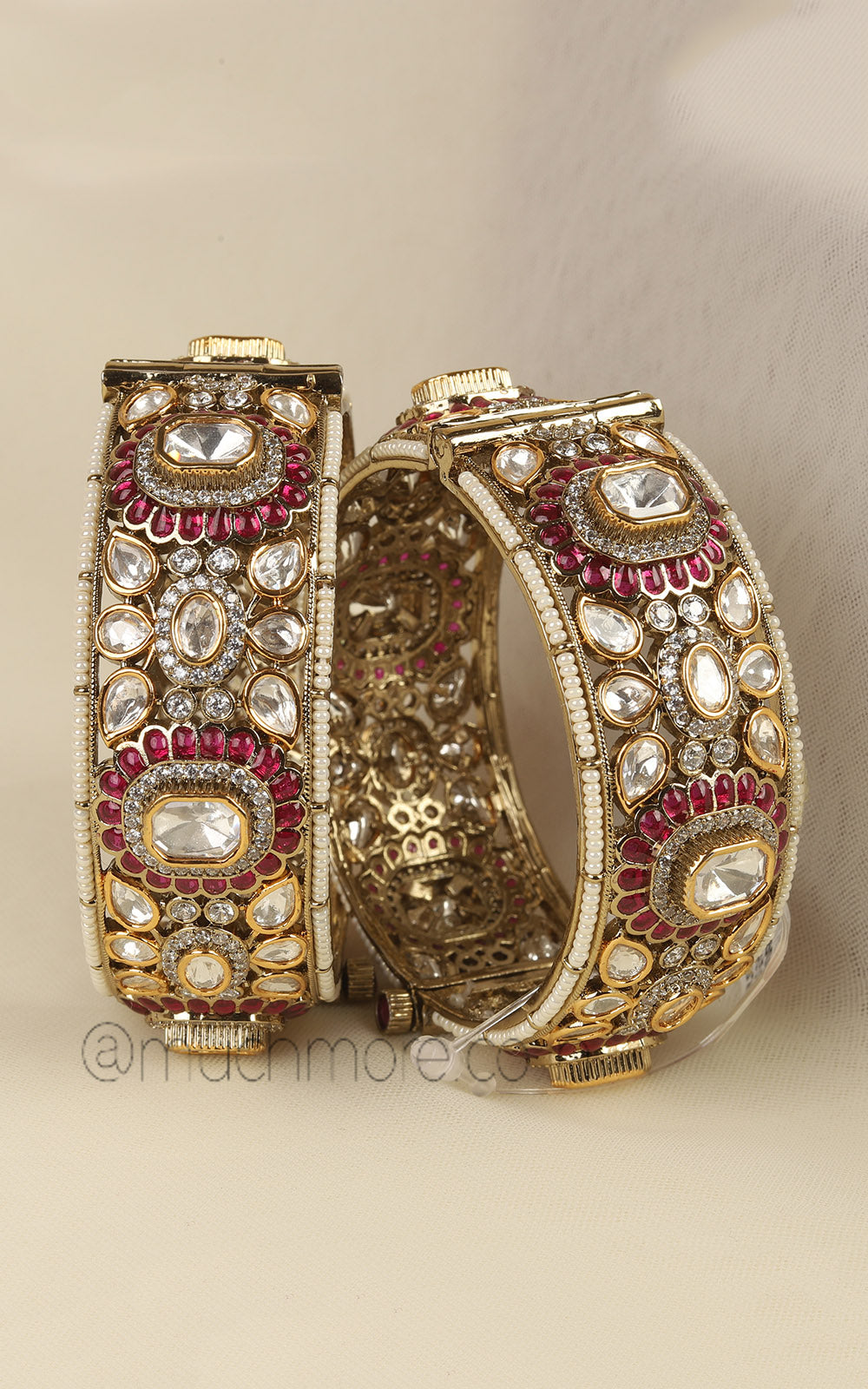 Exclusive Ruby Polki And Diamond Kangan Bangles Online
