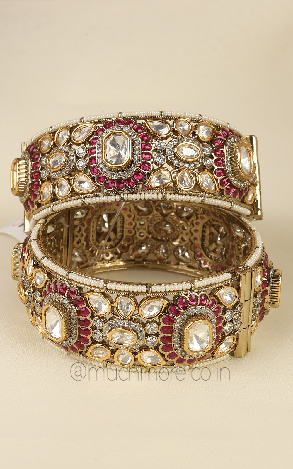 Exclusive Ruby Polki And Diamond Kangan Bangles Online