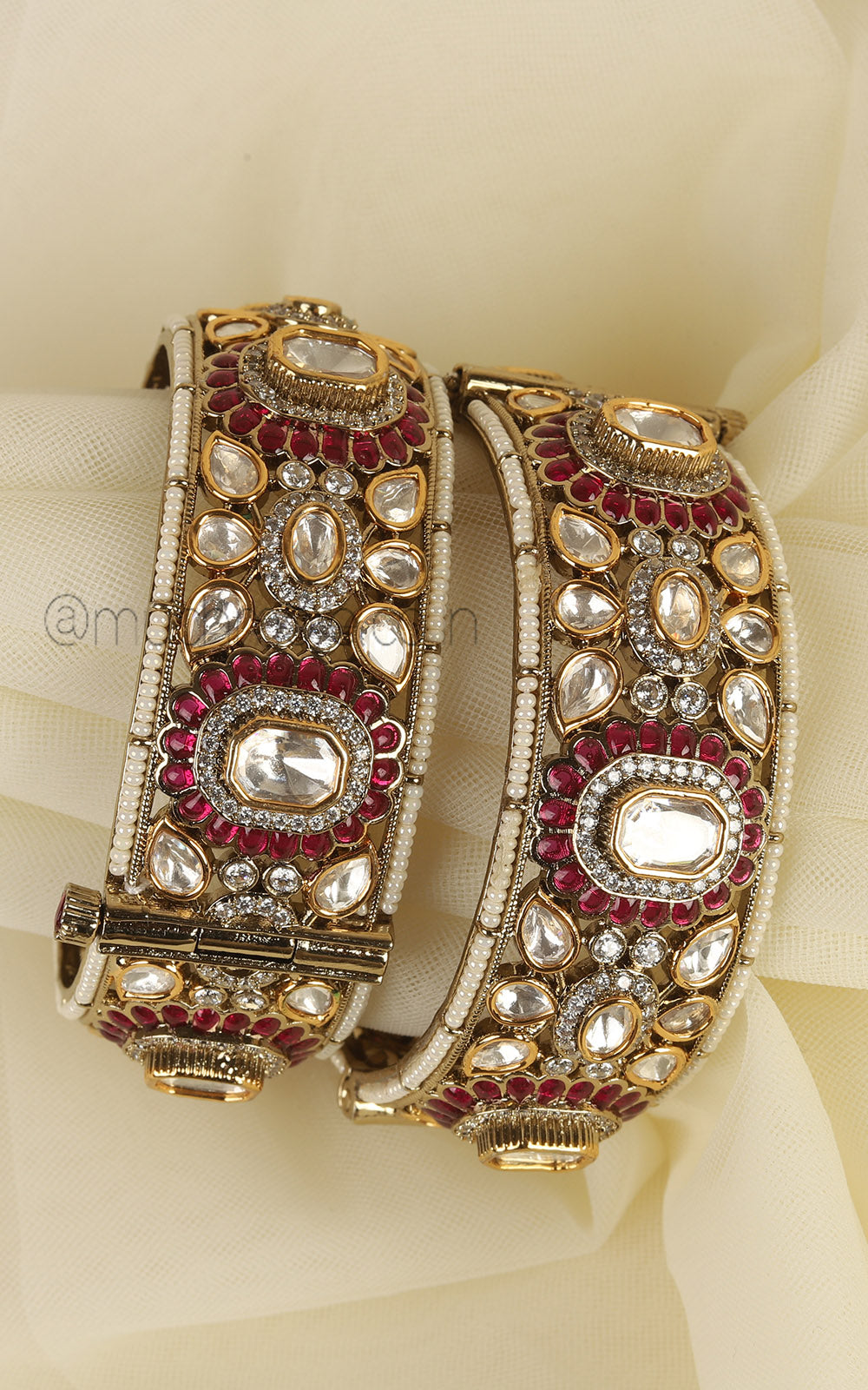 Exclusive Ruby Polki And Diamond Kangan Bangles Online