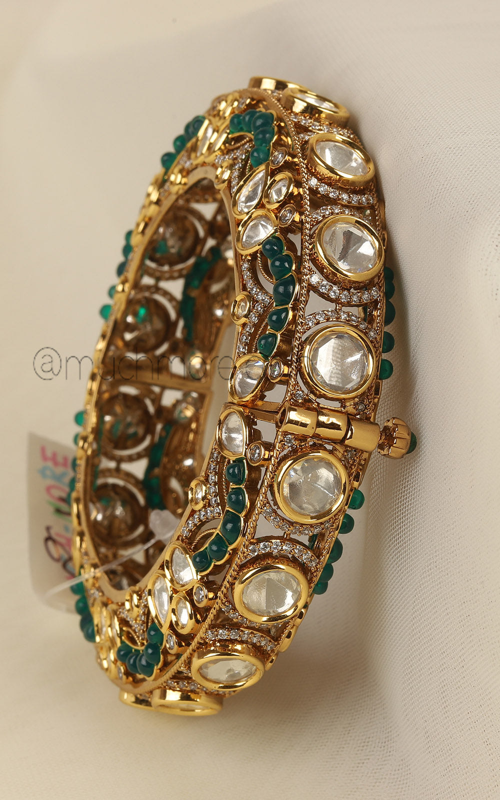Premium Design Emerald Green Polki Pacheli At Much More
