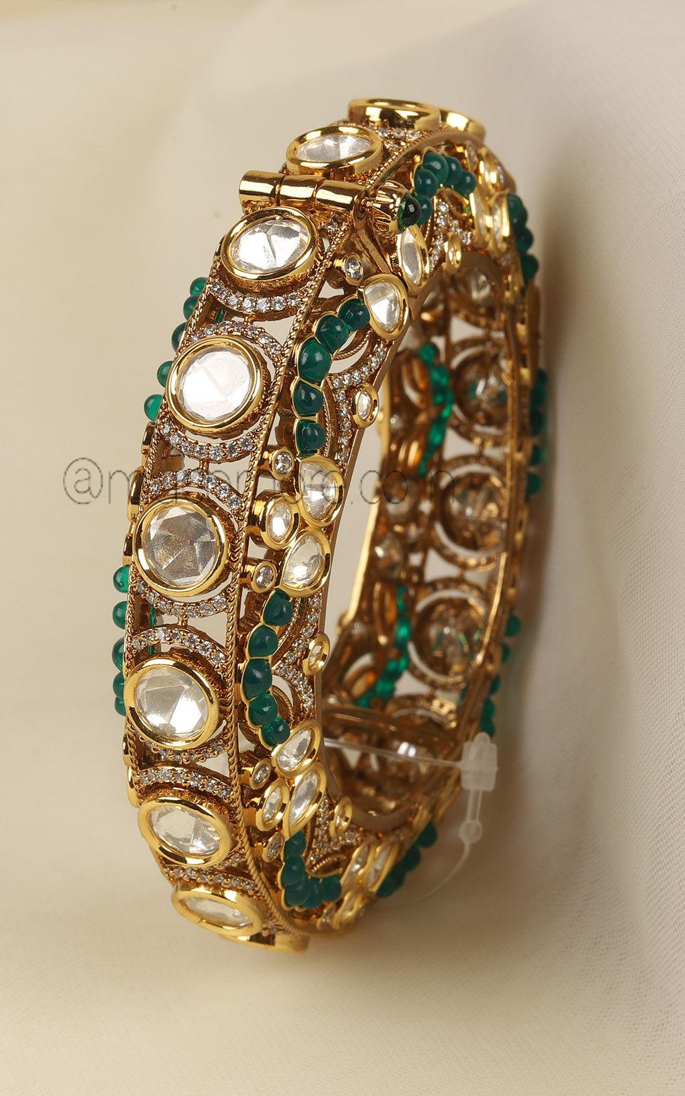 Premium Design Emerald Green Polki Pacheli At Much More